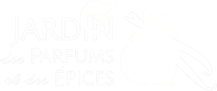 logo blanc du jardin des parfums et des épices - Copie